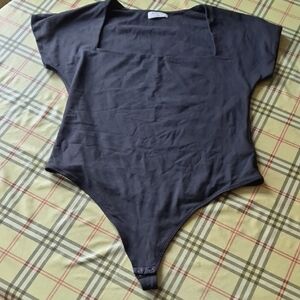 Babaton Black Thong Bodysuit Square Neck Snaps Size 2XL XXL